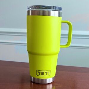 Yeti Yellow Rambler Travel Tumbler with Handle and Clear Lid | 20 oz